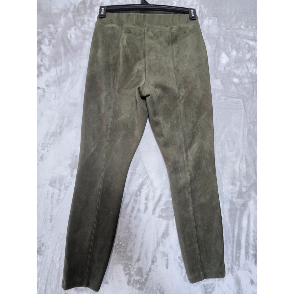 Old Navy Stevie Olive Green Faux Suede Pintuck Slim Leg Pants Womens Medium - Picture 3 of 7
